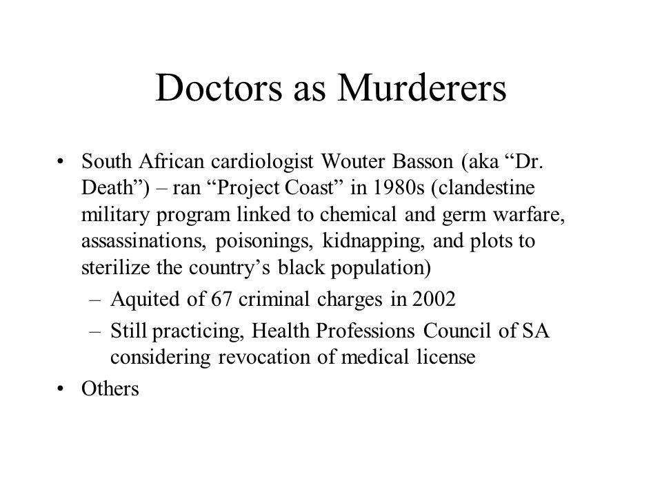 South Africa: ‘Dr Death’ discovered to still be practising medicine